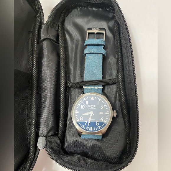Gevril Vaughn Swiss Automatic Pilot Watch in Blue